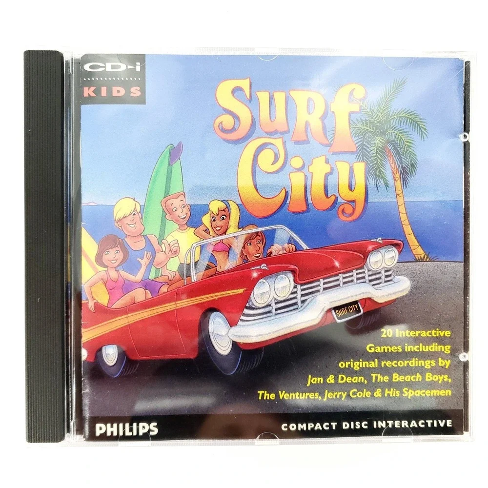 Surf City (Philips CD-i, 1994) Complete w/ Slip Cover Tested & Works